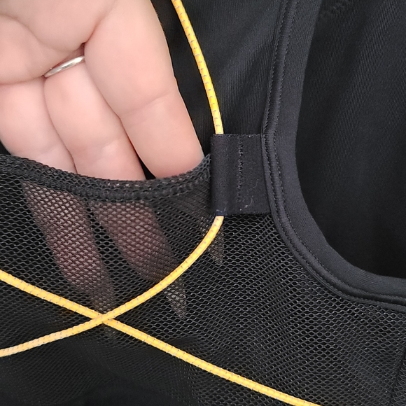 Nike Black With Yellow Cording Compression Style Dri Fit Sports Bra XS - Picture 6 of 10